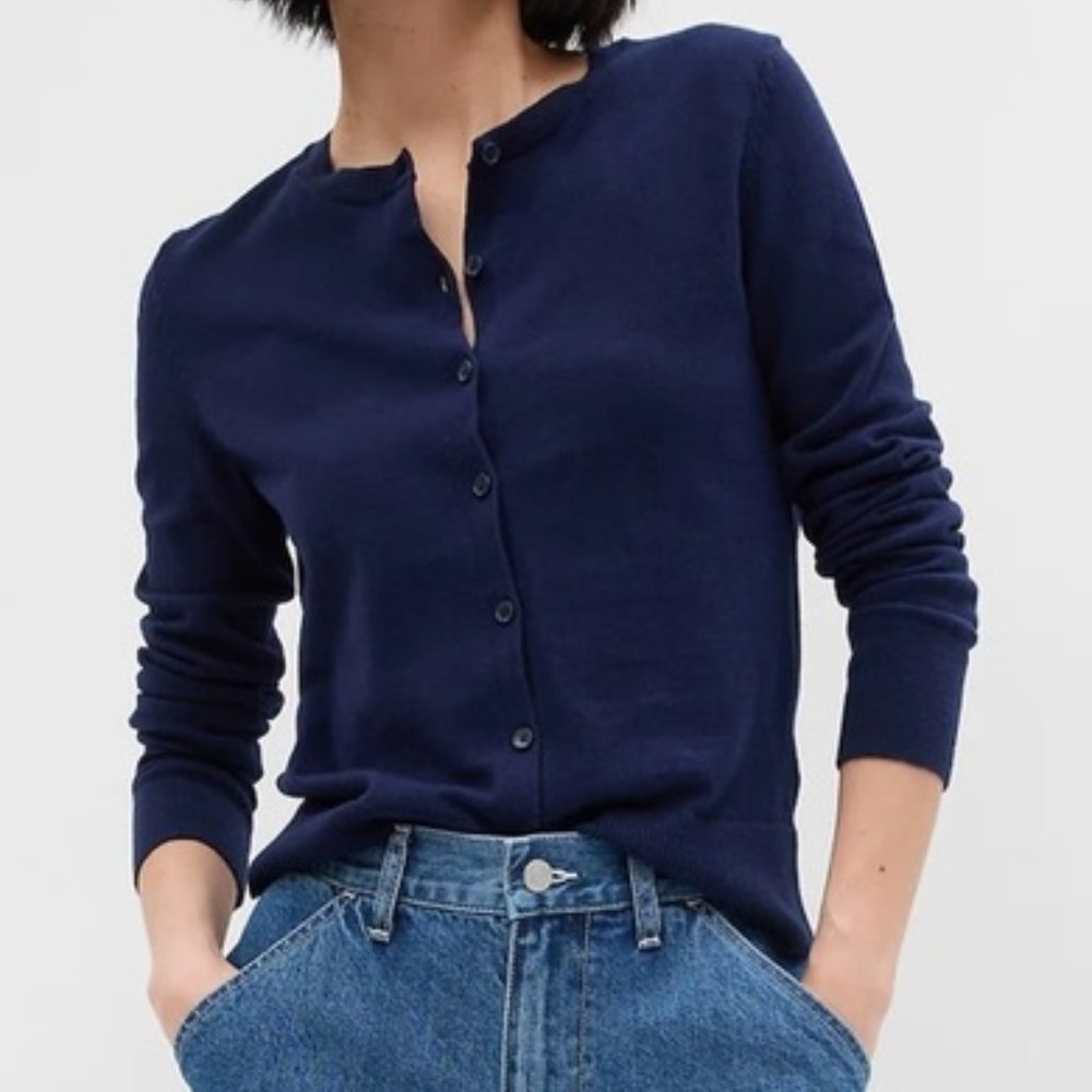 Vintage 90s Pendleton Classic Crewneck Cardigan in Navy